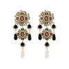 Fashion-new Za Bohemian Sun Flower Drop Earrings for Women Jewelry Trendy Metal Crystal Statement Earrings Accessories Bijoux