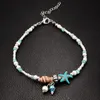 S349 Modeschmuck Muschel Fußkettchen Kette Muschel Seestern Charms Perlen Knöchel Armband Strand Fußkettchen Fußketten