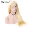 Brésilienne Blonde Blonde Cheveux Avant de Lacet Perruques Couleur 613 # Droite Épaisse Sans Colle Plein Dentelle Perruques De Cheveux Humains Avec Des Cheveux De Bébé Densité 130%