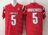 Maglia da uomo LAMAR JACKSON 7 HIGH SCHOOL Tigers FOOTBALL JERSEYS Stitched College Louisville 8 Jackson 5 Bridgewater Jersey Rosso Nero Bianco