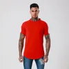 Homens de fitness Tops Roupas de Manga Curta Muscle T Camisa de Algodão Musculação Listrado Patchwork T-shirt Masculinas Roupas