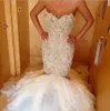 Wholesale Latest Beaded Slim Brial Wedding Gowns Africa crochet Pattern Wedding Dress Bridal Gown Mermaid for Women