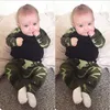 Neugeborenes Baby Jungen Kleidungssets Kleinkind Outfits Top + Hose Armeegrün Lässige Kinderkleidungssets