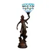 Blue Tiffany Beauty Base Table Lamp Living Room Bedroom Bar Desk Lamp Stained Glass Table Lamps TF085