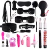 Vibrator bondage 23 st / set bdsm fetish mask sexleksaker för par plug anal metall flirt hand s krage öga, anal pärlor vibrator y190713