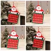 Calendário do Feliz Natal Xmas Papai Noel advento ornamento contagem regressiva de suspensão da bandeira Pingente Decorações de Natal 50pcs T2I5672