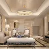 Lustre moderne de luxe éclairage pour salon deux anneaux LED lampes en cristal or-bronze décor à la maison Cristal Lustres 90-260V