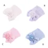 Mais novo 2020 Bonito Bebê Recém-nascido Infantil Meninos Menina Confortável Bowknot Hospital Cap Quente Beanie Hat Bebê Infantil Arco Flor Chapéu 4 Cores