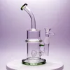 Glass Smoking Pipes Hookahs Green Ring 8.5Inches Glass Bong with 14mm Frosted bowl Global delivery