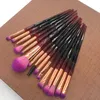 15 Pcs Diamond Handle Eye Makeup Brush Set Powder Foundation Eye Shadow Blush Blending Cosmetics Beauty Make Up Brush Tool Kits