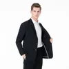 2019 Tuxedos de mariage noir Les garçons d'honneur à deux boutons portent des costumes d'affaires pour hommes Slim Fit Tuxedos de mariage Costume 2 pièces (veste + pantalon) personnalisé