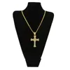 Mode- Cross Hanger Kettingen Voor Mannen Vrouwen Luxe Designer Mens Bling Diamond Cross Hangers Cubaanse Link Chain Christian Necklace Jewelry