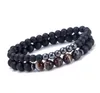 Unisex Elatic Bead Bransoletka Zroszony Black Mantra Prayer Prains Buddha Bransoletka dla kobiet i męskich Pulseras Masculina Valentines Prezent Wy110