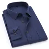 2020 homens mais tamanho grande 8xl 7xl 6xl 5xl 4xl mens business casual camisa de manga comprida clássico listrado masculino social vestido camisas roxas