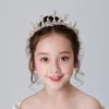 Corona de cristal de princesa Frozen, Tiaras de diamantes de imitación, tocado de aleación para novia, accesorios para el cabello artesanales, corona para niños, guirnalda para mujer