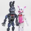 6st / set LED Lightening rörliga leder FNAF fem nätter på Freddy's Action Figur Foxy Freddy Chica Modell Dolls Kid Toys C19041501