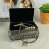 Vintage Metal Jewelry Box Carved Rose Pattern Lockable Antique Silver Color Alloy Princess Trinket Case Wedding Favors
