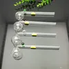 Cara sonriente impresa Pot larga Copa de vidrio Bongs Glass Tubo para fumar pipa de agua Rig Glass Buily Burn