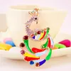 Colorful strass portachiavi anello in lega di fascino animale animale pavone tasto catena borsa pendente accessori auto portachiavi portachiavi donne decorazioni