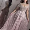 Женщины элегантные формальные вечерние вечеринки сетки с длинным рукавом высокие талии блестки блестящие свадьбы длинное платье 2020 лучшие высококачественные Vestidos
