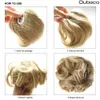 Syntetisk Curly Chignon Women's Elastic Hair Bun Drawstry Clip In Donut Hair Bulls