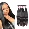 Bella Hair® Vizon Brezilyalı Bakire Siyah Çift Atkı Düz ​​Saç Uzantıları 8 ~ 30in 4 Paketler İnsan Hairweave