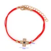 Turkish Blue Evil eye Charm Wrap Bracelets For Women crystal Fatima Hamsa Hand Cross charm Red String Rope Bangle Fashion Jewelry