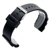 High Quality 18/20/22mm Black Waterproof Silicone Band Diver Military Watch Strap Replacement Pin Buckle Bangle Spring Bars