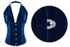 All'ingrosso-alta qualità in tessuto di velluto blu profondo corsetto capestro presenta chiusura busk anteriore lace-up indietro per cinching Sexy Lingerie C8454