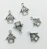 Hurtownie 50 sztuk / partia Dog House Charms Wisiorki Retro Biżuteria Akcesoria DIY Antique Silver Wisiorek Dla Bransoletki Kolczyki Brelok 19 * 16mm