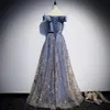 Abiti Fashion Royal Blue Velvet Abiti da sera 2020 Long Off spalla A Linea Sweetheart Arabic Gowns per feste per feste formali Speciale Vestitido