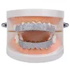 Andra Hip Hop Cubic Zirconia Paved Bling Iced Out Flat Teeth Grillzs Top Bottom Set Dental Grills Men Rapper Cosplay Smycken Gift1