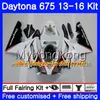 Bodys for Triumph Daytona 675 2013 2014 20 15 2016 Bodywork Pearl White Hot 328hm.41 Daytona675 Daytona-675 Daytona 675 13 14 15 16 Fairing