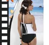 2019 Lyxdesigner Badkläder Baddräkt Backless Black White Triangle Bikini One Piece Badkläder Kvinnor Väst Sexig strand Swim Wear Bat9680710