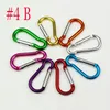 New shape hook #4#5 Carabiner Snap Hook Hanger Keychain Hiking Camping Colorful Aluminum Spring Carabiner ring Fast Shipping