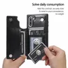 Staffa in pelle PU Custodia posteriore per telefono Slot per schede Doppio pulsante PER Samsung Galaxy S10 S10E S10 PLUS S8 S9 NOTE 10 PRO note 8 9 100 pz / lotto