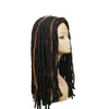Uzun Sentetik Dreadlock Saç Peruk Kadınlar için Faux Locs Saç Model Siyah Karışık Kahverengi Tığ Örgüler Peruk Isıya Dayanıklı Fiber