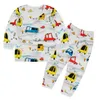 Barnkläder Payamas SovaSuits Baby Sommar Pajamas Air Condition Homewear Bamboo Bomull Sleepwear Set Set Cartoon Tops Byxor Outfits B6027