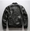 Stand collar 2 colours AVIREXFLY Men leather jackets bomber jackets with Sheep shearing fur Flocking sheepskin genuine leather