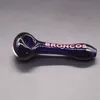 Broncos Glass Oil Burner Smoking Pipes 5 inches dark blue Beautiful lion pattern pipe