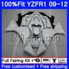 Einspritzung für Yamaha YZF 1000 R 1 YZF-1000 YZFR1 09 10 11 12 241HM.22 YZF R1 YZF1000 YZF-R1 2009 2010 2011 2012 Verkleidung, glänzend weiß, alle Kit