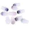 10pcs Color Frosted Essential Oils Bottle Gemstone Roller Bottle with Natural Crystal Stones Roller With Wood Grain Lid P237