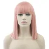adjustable Select color and style 1pc Synthetic Straight Short About 35cm Color: Red Gray Light blue pink Black White Blonde Colorful Wigs