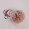 Pompom Santa Claus sleutelhanger faux bont bal sleutelhanger pompon porte clef pluizig sleutelhanger llaveros chaveiros llaveros kerstcadeau