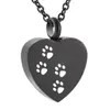 Paw Print Necklace 애완 동물 펜던트를위한 화장 쥬얼리 Ashes Holder Memorial 캣츠 / 고양이 / 개 유골을 지키는 보석