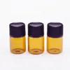 Frasco de amostra recarregável de óleo essencial de vidro âmbar mini 2ml frascos de vidro marrom com tampa de rosca DHL frete grátis LX2146