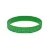 1pc One Corinthies 9:24 Kör för att vinna priset Silikon Wristband Jesus smycken Vuxen storlek grön