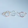 Simple brossé argent couleur Karma cercle anneaux pour femmes à la mode ronde fête mariage bande Bijoux durables anneaux Bijoux R027