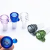 Clear Glass Bowl with Hand Glass Bong 14mm 18mm Male Joint Connection Water Pipe Oil Rig Dry Herb Holder Handmade