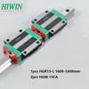 1pcs Original New HIWIN HGR15-1600mm/1700mm/1800mm linear rail/guide + 2pcs HGW15CA /HGW15CC linear Flange Carriage for cnc router parts